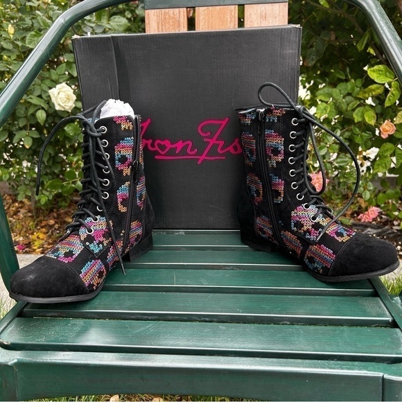 Iron fist sugar hiccup sequin combat boot - Picture 2 of 6